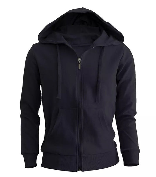 Men's Zip Up Hoodie Jacket Plain Full Zipper Hooded Fleece Sweatshirt Athletic