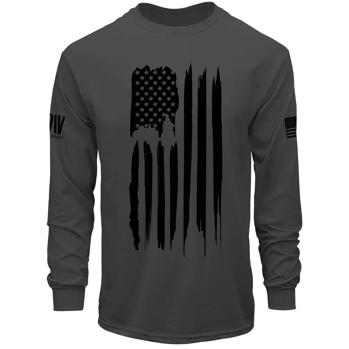 Mens Long Sleeve Shirt American Flag USA Patriotic T-Shirt