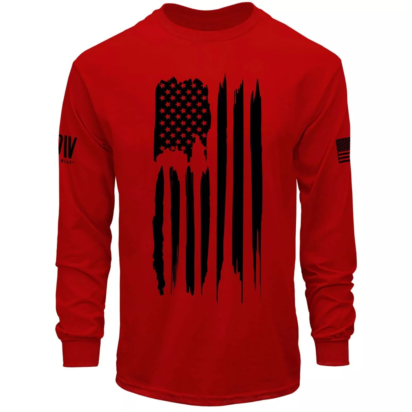 Mens Long Sleeve Shirt American Flag USA Patriotic T-Shirt