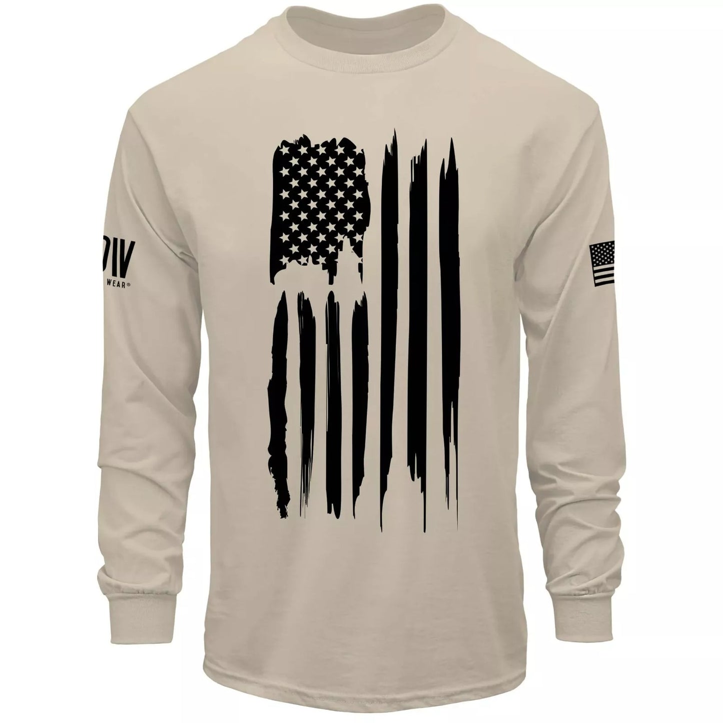 Mens Long Sleeve Shirt American Flag USA Patriotic T-Shirt